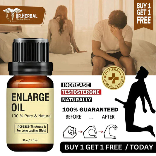 HERBAL BASED ENLARGE OIL PURE AND NATURAL BUY 1 GET 1 FREE (4.9/5 ⭐⭐⭐⭐⭐ 90,022 REVIEWS)